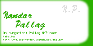 nandor pallag business card